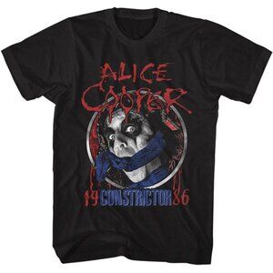 Alice Cooper 1986 Constrictor Tour T-Shirt Vintage Rock Band Tee 92